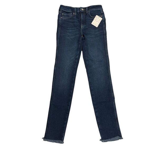 Free People Raw‎ Hem High Rise Skinny Jeans in deep indigo size 26 new! - Picture 1 of 10